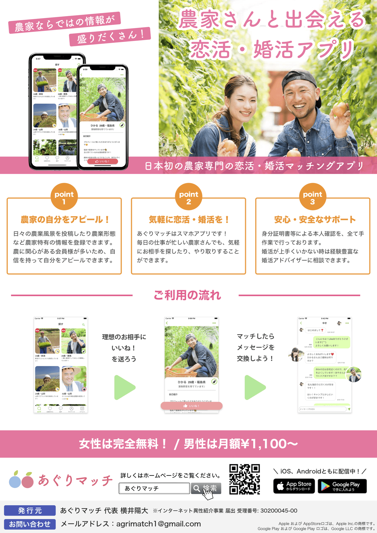 あぐりマッチ チラシ 広報用 農業婚活